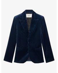 Zadig & Voltaire - Vavy Single-Breasted Velvet Blazer - Lyst