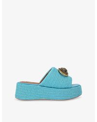 Kurt Geiger - Chelsea Logo-Embellished Woven Platform Sandals - Lyst
