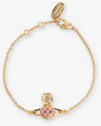 Vivienne Westwood - Willa Bas Relief Gold-tone Brass And Crystal-embellished Bracelet - Lyst