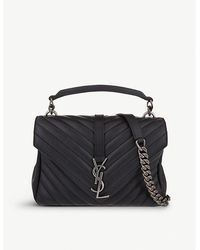 Saint Laurent - Collège Small Quilted-leather Satchel Bag - Lyst