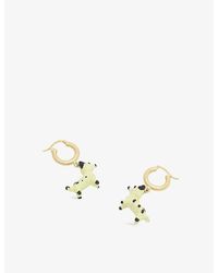 Marni - Enamelled Dog Charm Brass Hoop Earrings - Lyst