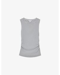 Reiss - Trinny Side-Ruched Stretch Cotton-Blend Vest - Lyst