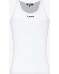 Versace - Brand-embroidered Stretch-cotton Vest Top - Lyst