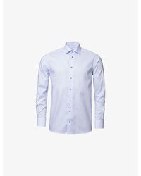 Eton - Micro-Print Contemporary-Fit Cotton-Poplin Shirt - Lyst