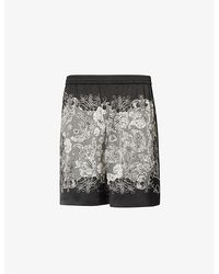 Acne Studios - Printed-pattern Relaxed-fit Satin Shorts - Lyst