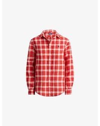Polo Ralph Lauren - Checked Logo-Embroidered Linen Shirt - Lyst