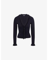 PAIGE - Demetra Ribbed Cotton-Blend Cardigan - Lyst