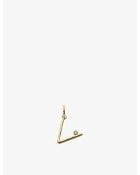 Monica Vinader - Solitaire Diamond Initial V 18Ct- Vermeil And 0.035Ct Lab-Grown Diamond Pendant - Lyst