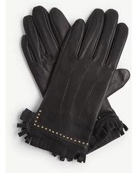 Sandro Studded Leather Gloves - Black
