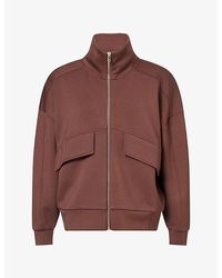 Now You Live - Oakland Zip-Through Stretch-Modal-Blend Sweatshirt - Lyst