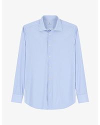 BOGGI - Striped Long-Sleeved Stretch-Woven Shirt - Lyst