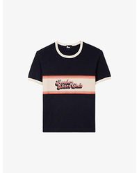 The Kooples - Disco Club Slim-Fit Cotton-Jersey T-Shirt - Lyst