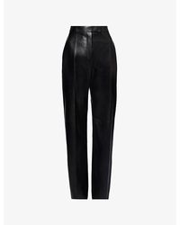 Alexander McQueen - Straight-leg Mid-rise Leather Trousers - Lyst