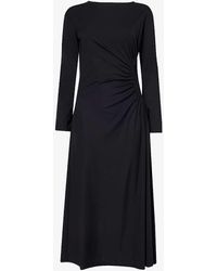 Weekend by Maxmara - Romania Ruched-panel Stretch-woven Midi Dress - Lyst