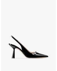 Jimmy Choo - Amita 85 Patent Leather Slingbacks - Lyst