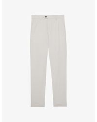 Reiss - Dobby Straight-Leg Cotton- Pique Trousers - Lyst
