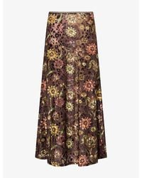 Siedres - Siny Floral-Pattern Mesh Maxi Skirt - Lyst