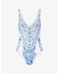 CAMILLA - Floral V-Neck Swimsuit - Lyst