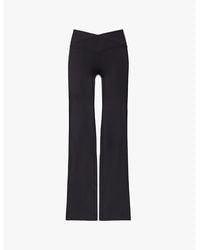 GYMSHARK - Crossover Waist Flared-Leg Regular Stretch-Woven Leggings - Lyst