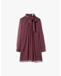 Claudie Pierlot - Removable-Neck Long-Sleeve Woven Mini Dress - Lyst