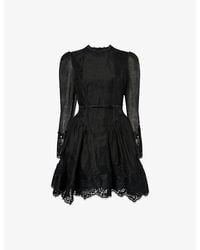 Zimmermann - Hypnotic Lace Linen And Silk Mini Dress - Lyst