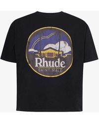 Rhude - Saint-malo Graphic-print Cotton-jersey T-shirt - Lyst