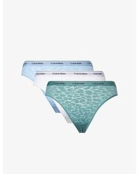 Calvin Klein - Icon Lace Pack Of Three Brazilian Briefs - Lyst