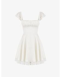 House Of Cb - Kaia Square-Neck A-Line Woven Mini Dress - Lyst