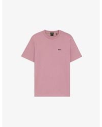 BOSS - Logo-Embroidered Regular-Fit Stretch-Cotton T-Shirt - Lyst