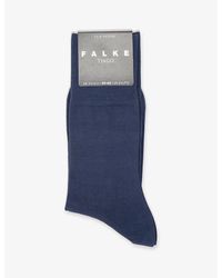 FALKE - Tiago Ribbed-cuff Stretch-organic-cotton Blend Ankle Socks - Lyst