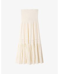 Sandro - Ruffle-Hem Knitted Maxi Skirt - Lyst