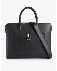 Thom Browne - Brand-tab Grained-leather Briefcase - Lyst