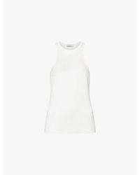 Anine Bing - Cole Embroidered-Logo Knit Top - Lyst