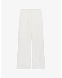 Claudie Pierlot - Patch-pocket Straight-leg Mid-rise Stretch-cotton Trousers - Lyst