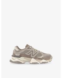 New Balance - 9060 Suede And Mesh Low-Top Trainers - Lyst