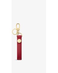 Cartier Diabolo De Logo-embossed Gold-toned Metal And Leather Key Ring - White