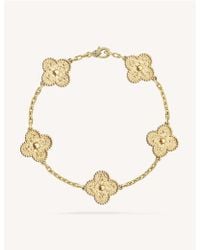 Van Cleef & Arpels Vintage Alhambra 18ct Yellow-gold And Diamond Bracelet - Metallic
