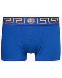 Versace - Brand-pattern Low-rise Stretch-cotton Trunk - Lyst
