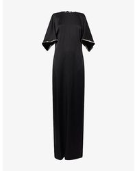 Stella McCartney - Embellished Handkerchief Satin Maxi Dress - Lyst