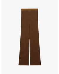 Claudie Pierlot - Stripe-weave Straight-leg Knitted Trousers - Lyst