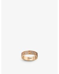 Cartier - Love 18Ct Rose- And 88 Brilliant-Cut Diamond Ring - Lyst