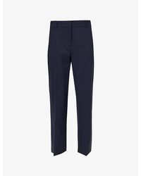 Theory - Treeca Straight-leg Relaxed-fit Stretch-wool Trousers - Lyst