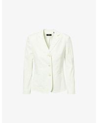Theory - Shrunken Three-Button Single-Breasted Linen-Blend Blazer - Lyst