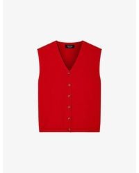 Whistles - V-Neck Knitted Cotton-Blend Tank Top - Lyst