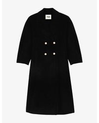 Maje - Balloon-Sleeve Double-Faced Wool Coat - Lyst