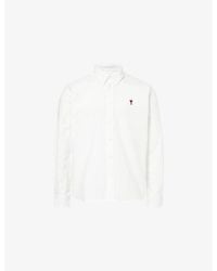 Ami Paris - Logo-Embroidered Regular-Fit Cotton Shirt - Lyst