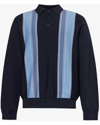 Carhartt - Dark Vy Kendricks Striped Cotton-knit Polo Shirt - Lyst