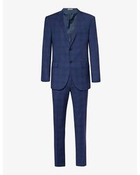 Corneliani - Check-pattern Notched-lapel Regular-fit Wool Suit - Lyst