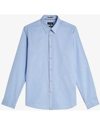 Ted Baker - Newtss Long-sleeved Slim-fit Cotton Shirt - Lyst