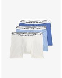Polo Ralph Lauren - Branded Set Of Three Stretch-Cotton Boxer Briefs - Lyst